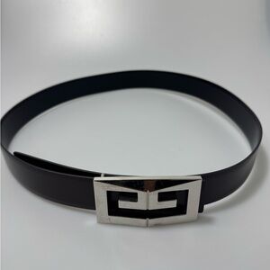 Givenchy 30mm Reversible 2G Small Buckle Belt Black Silver Men’s Size 40”/100CM
